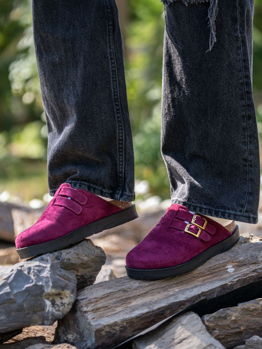 Burgundy High Clogs