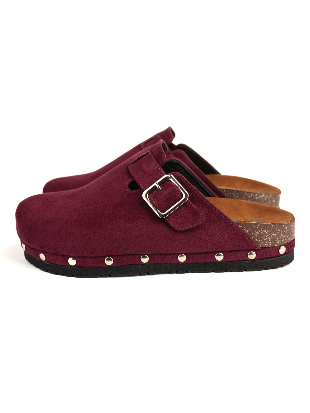 Burgundy Studded Clogs