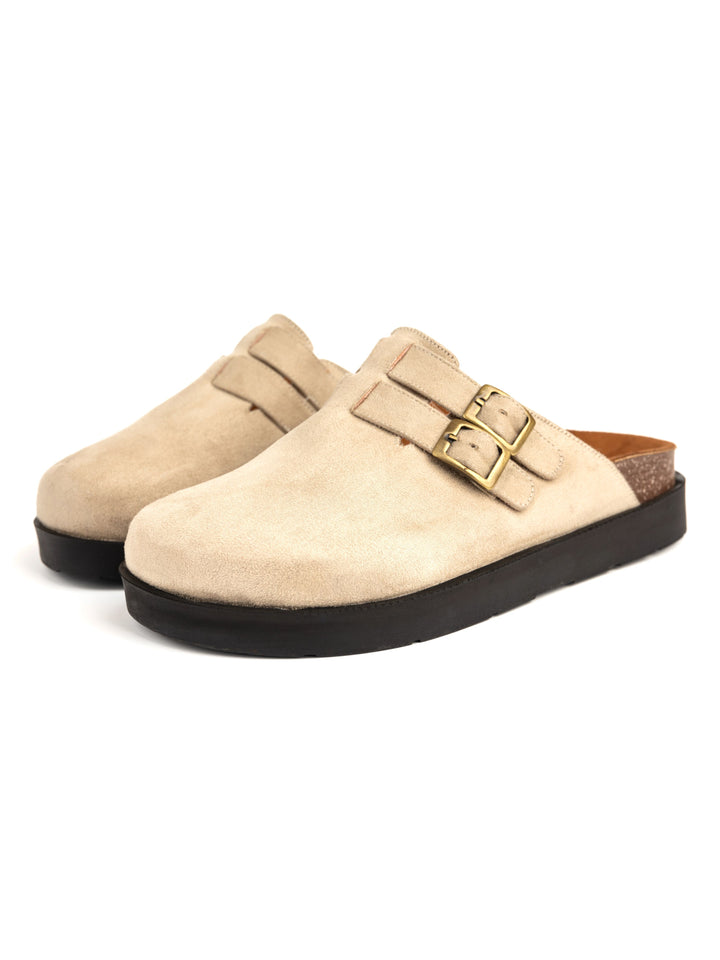 Beige High Clogs