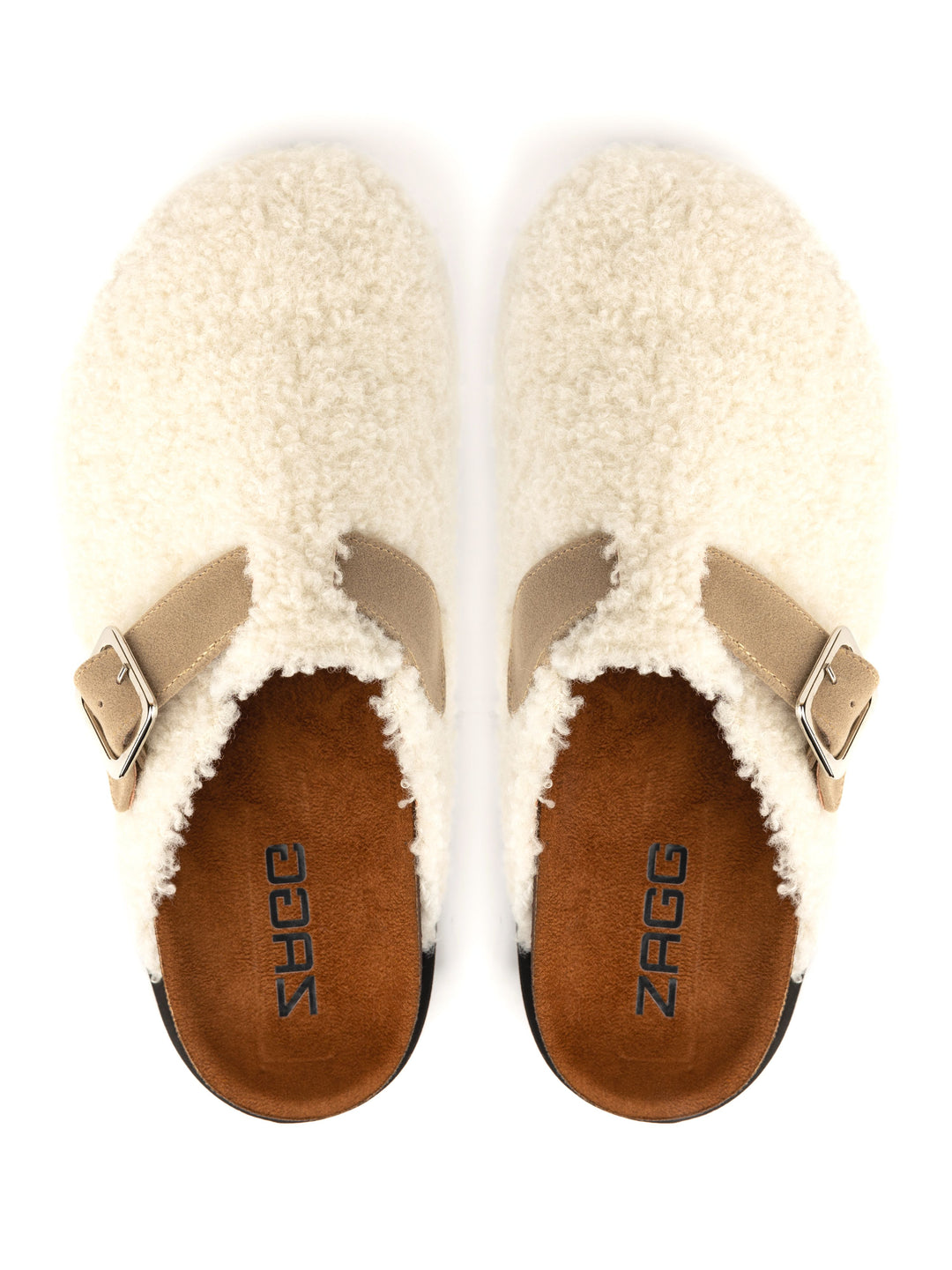 White Sheep Fur High Clogs