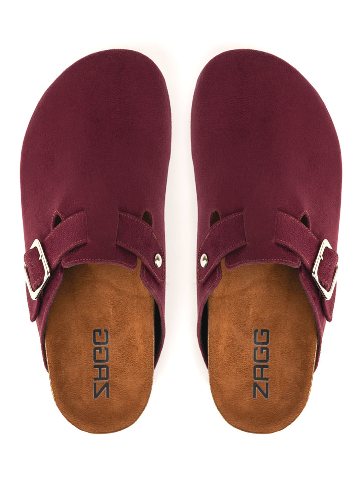 Burgundy Studded Clogs